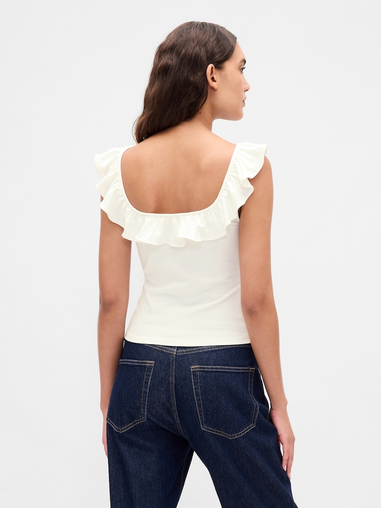 Modern Ruffle Crop Tank Top
