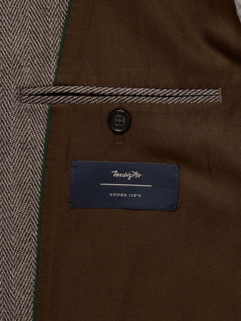 Relaxed Italian Herringbone Suit Jacket