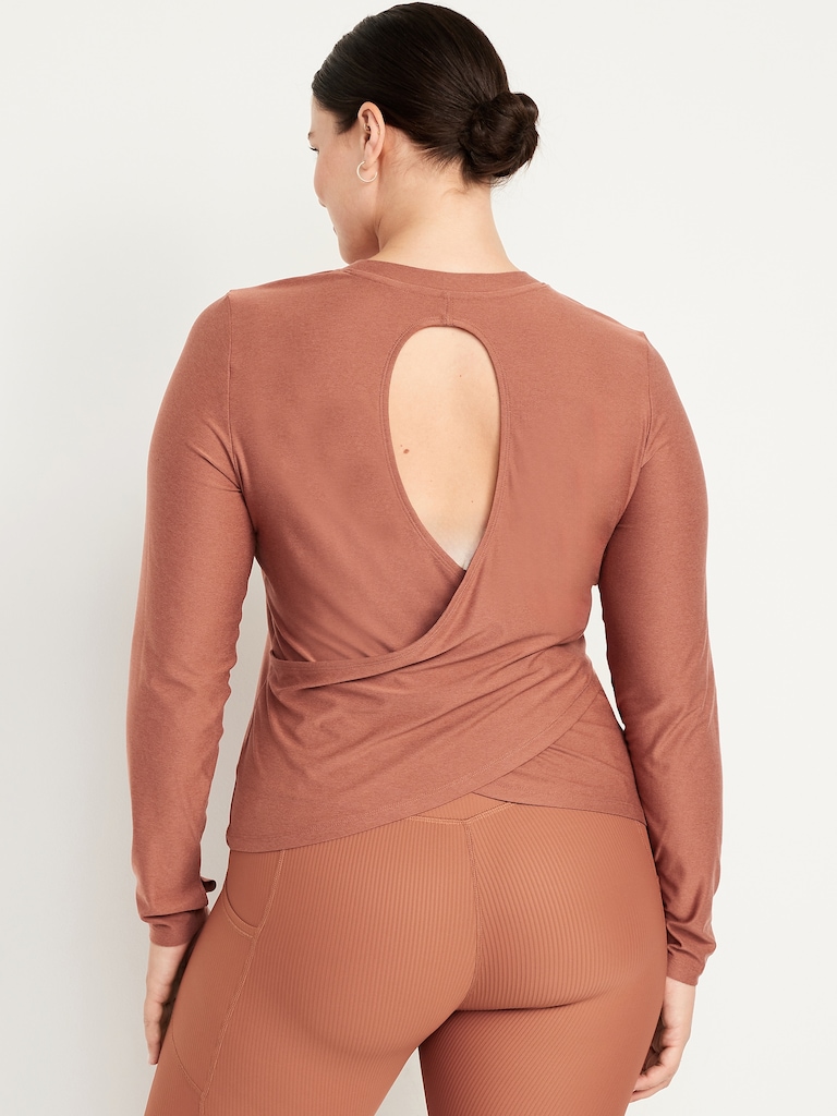 CloudMotion Keyhole Wrap Back Top