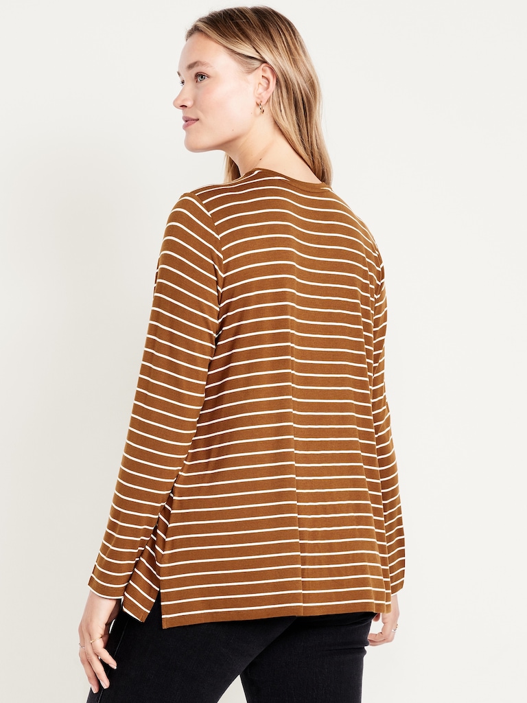 Luxe Long-Sleeve Crew-Neck Tunic