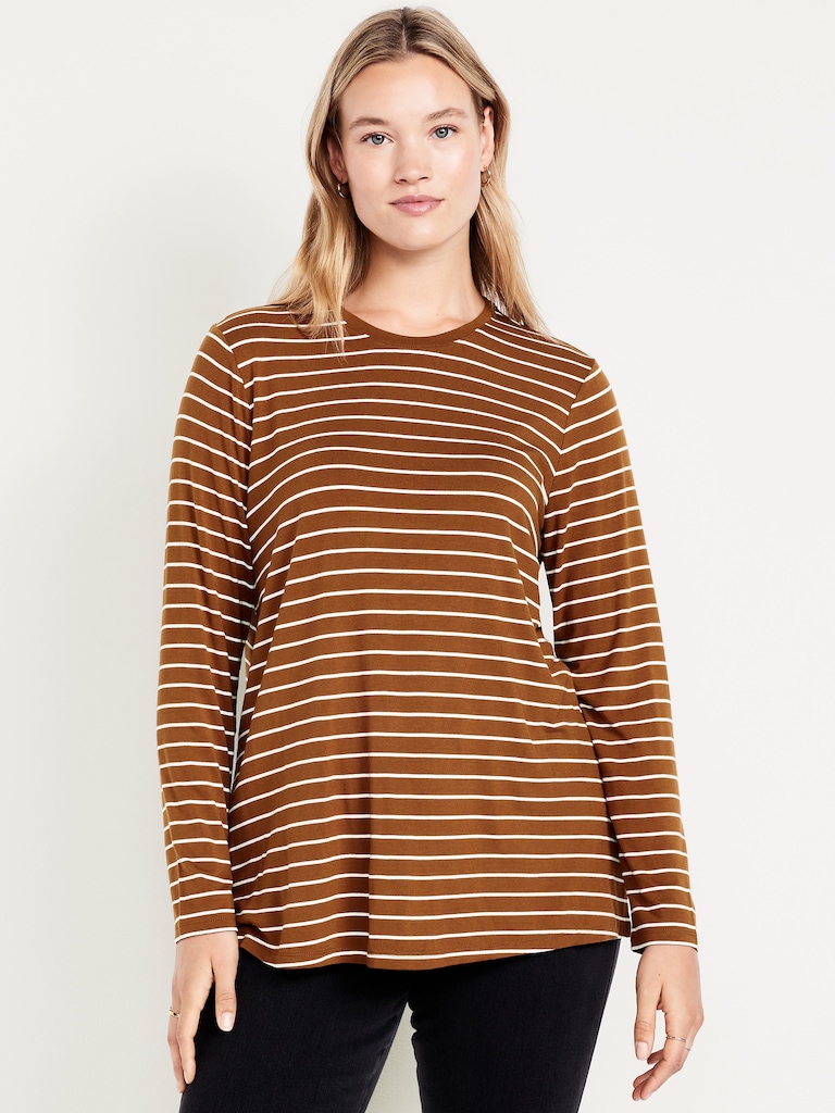 Luxe Long-Sleeve Crew-Neck Tunic
