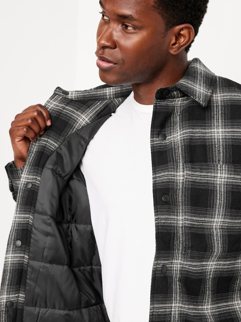 Insulated Cropped Flannel Shacket