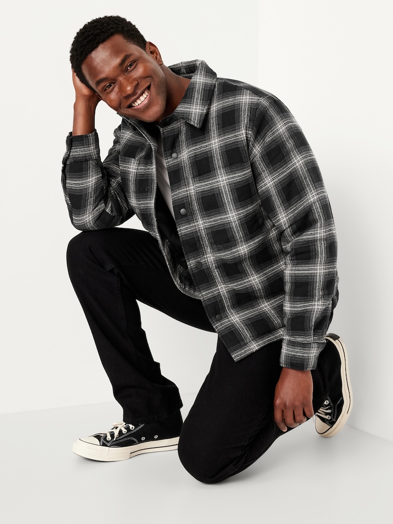 Insulated Cropped Flannel Shacket