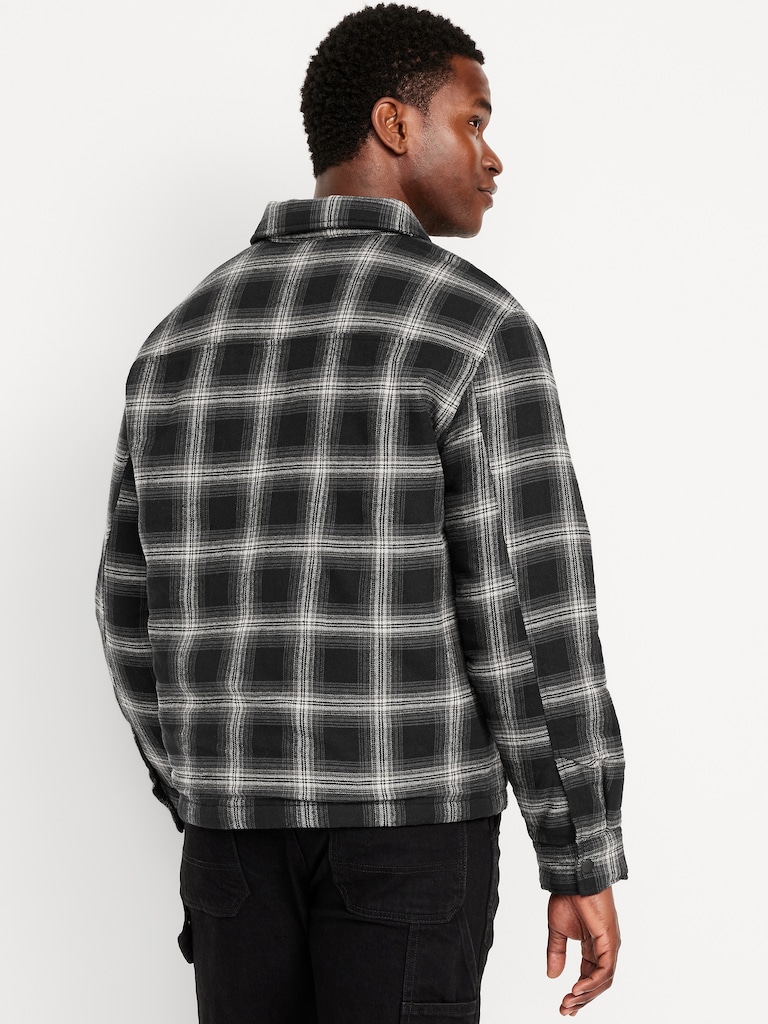 Insulated Cropped Flannel Shacket