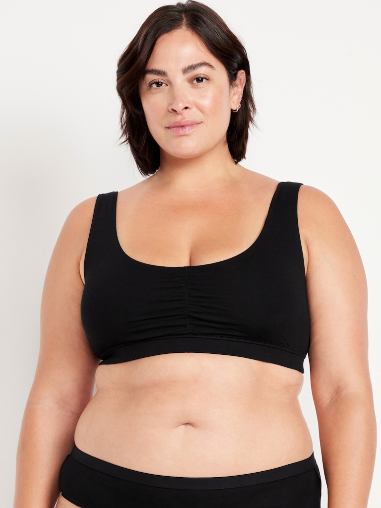 Ruched Cotton Bralette