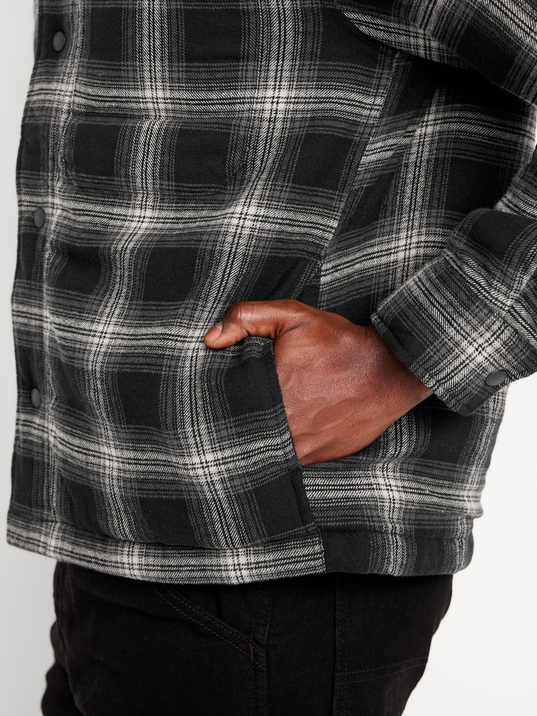 Insulated Cropped Flannel Shacket