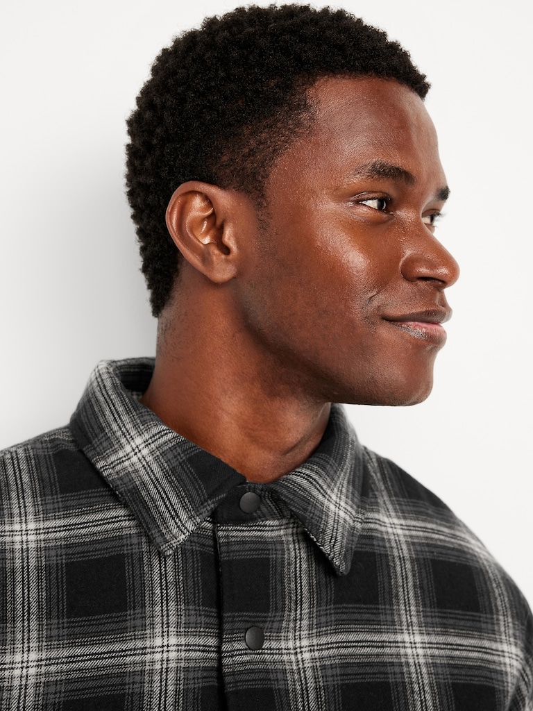 Insulated Cropped Flannel Shacket