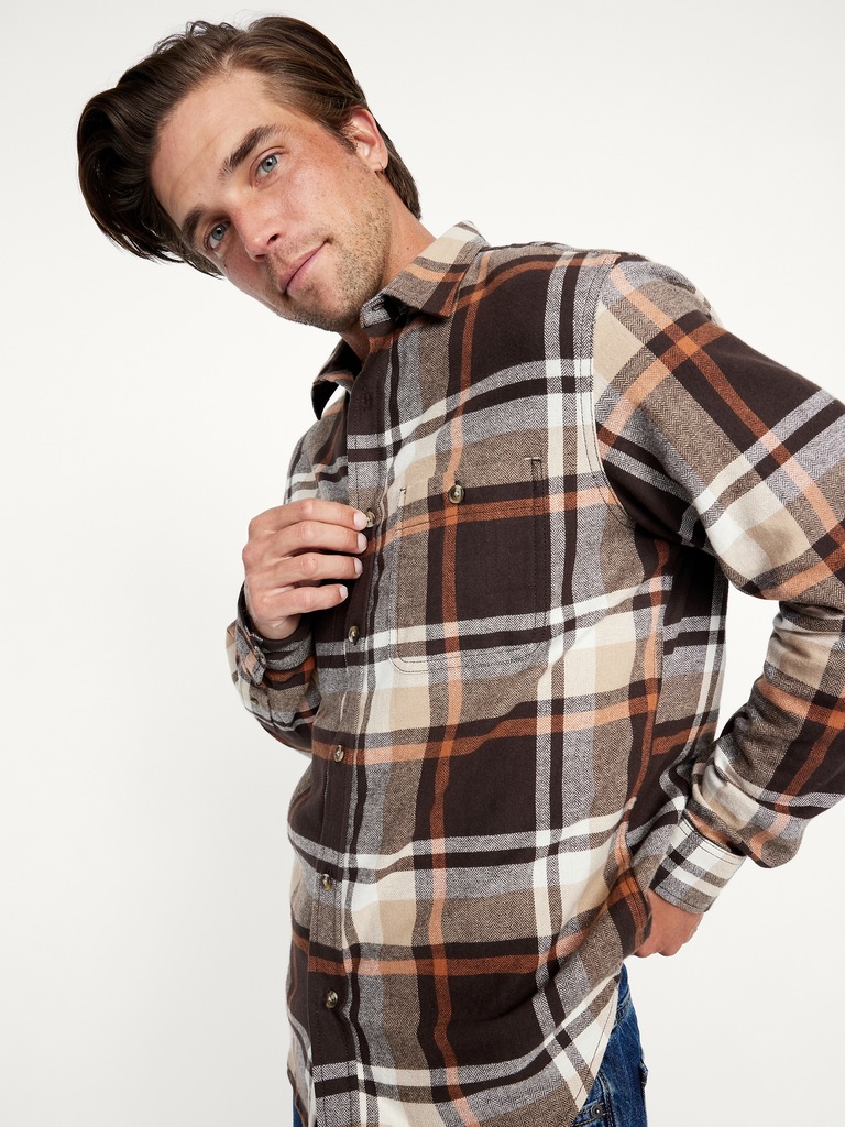 Plaid Flannel Pocket Shirt
