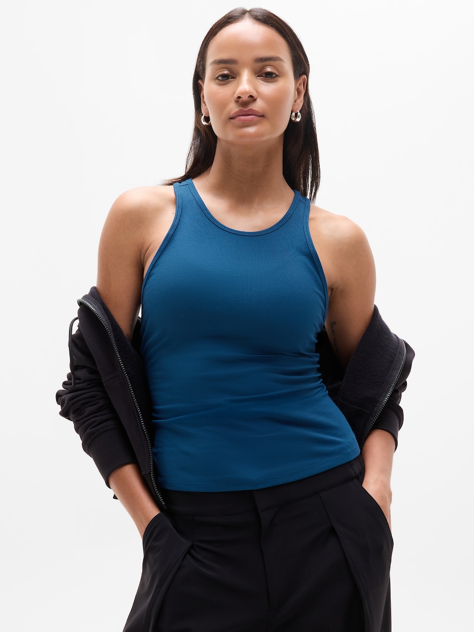 V-Neck Hardware One-Piece Swimsuit