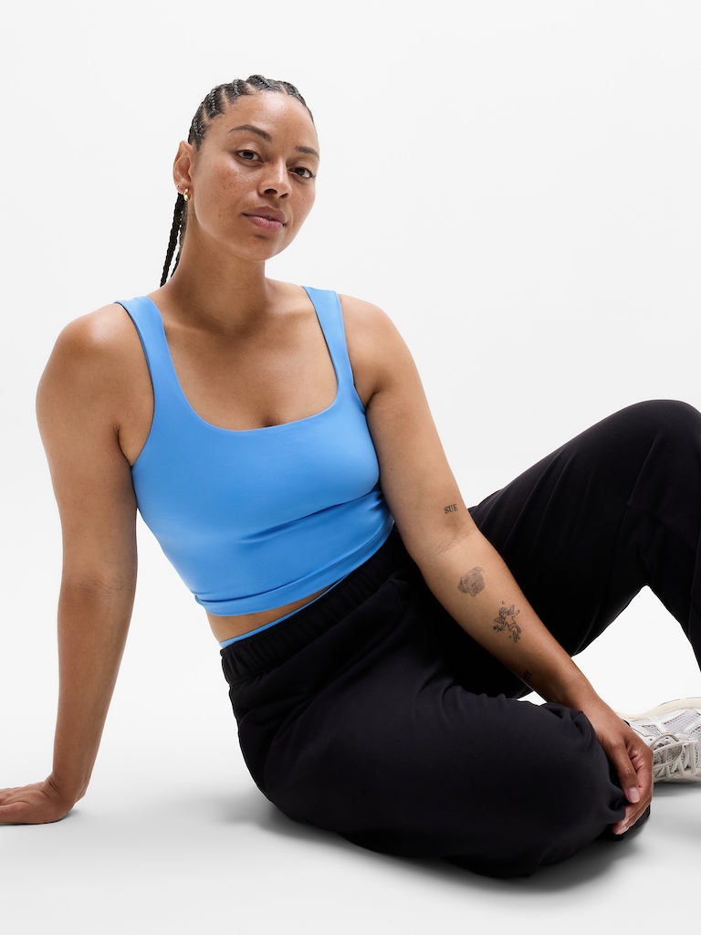 Transcend Square Neck Crop Sports Bra A-C