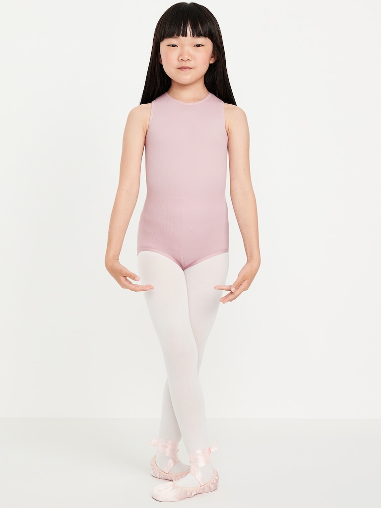 Seamless Fitted Sleeveless Leotard for Girls