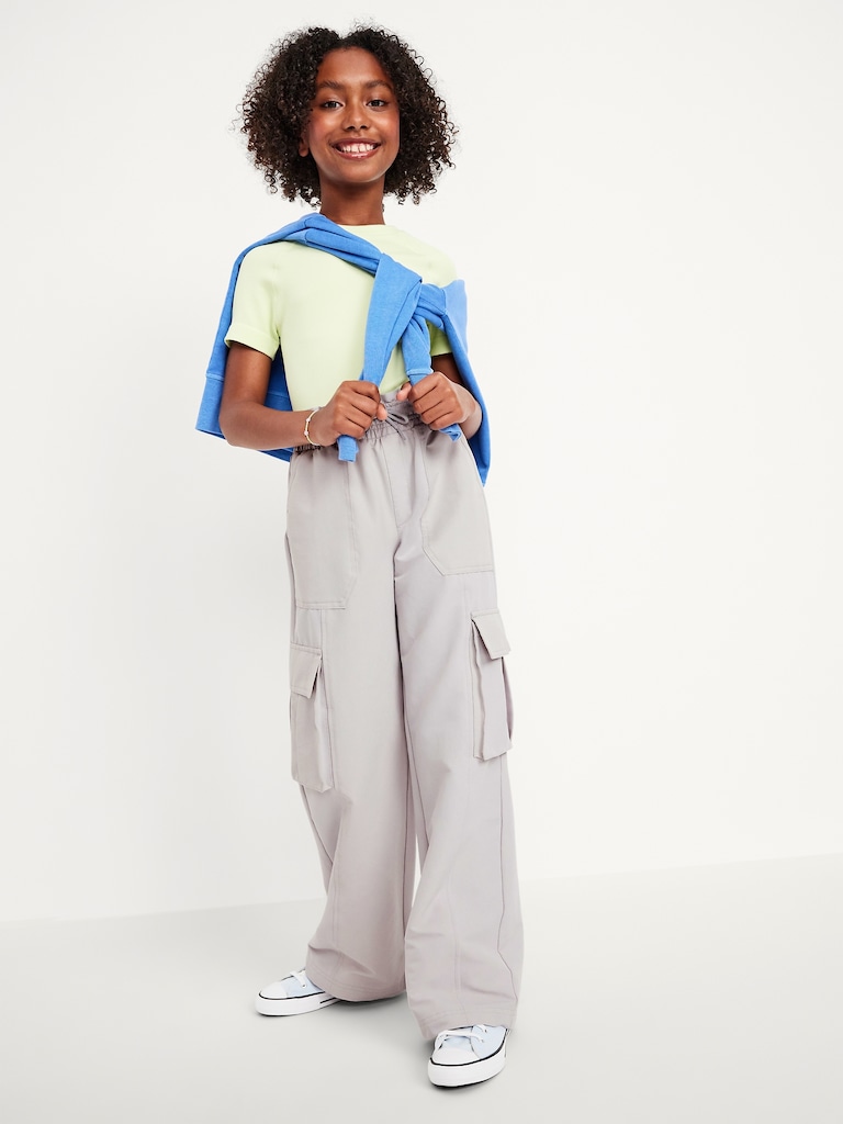 High-Waisted Cargo Wide-Leg Performance Pants for Girls