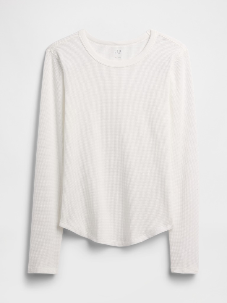 Waffle-Knit Crewneck T-Shirt