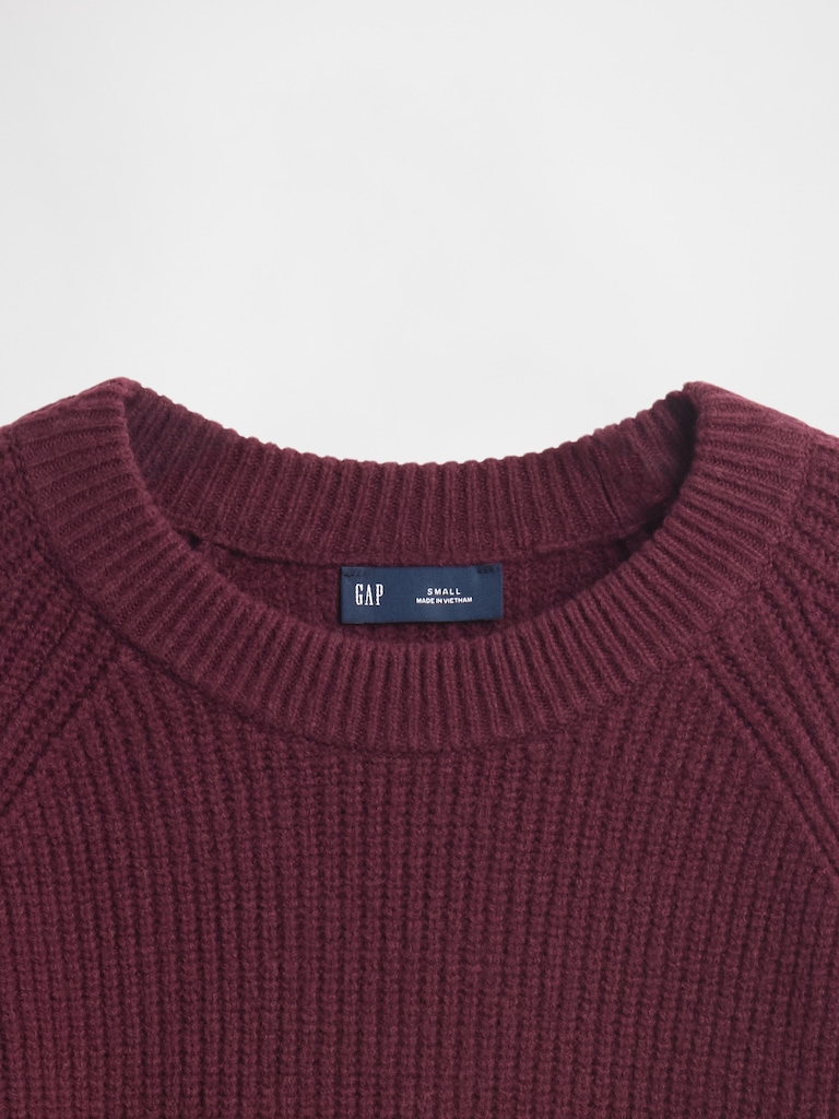 CashSoft Shaker-Stitch Boyfriend Sweater
