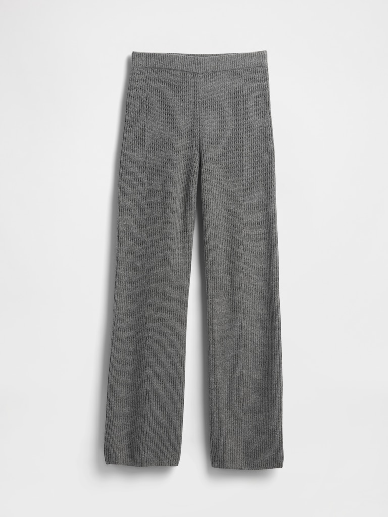 CashSoft Shaker-Stitch Sweater Pants
