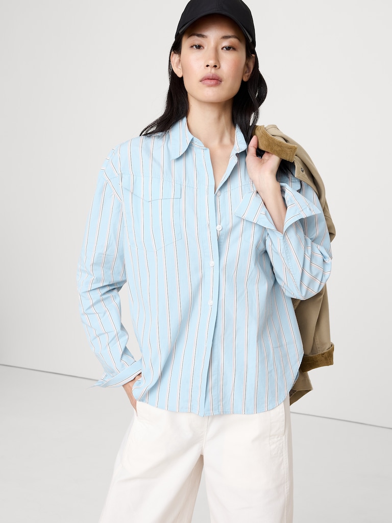 Cotton Poplin Western Shirt