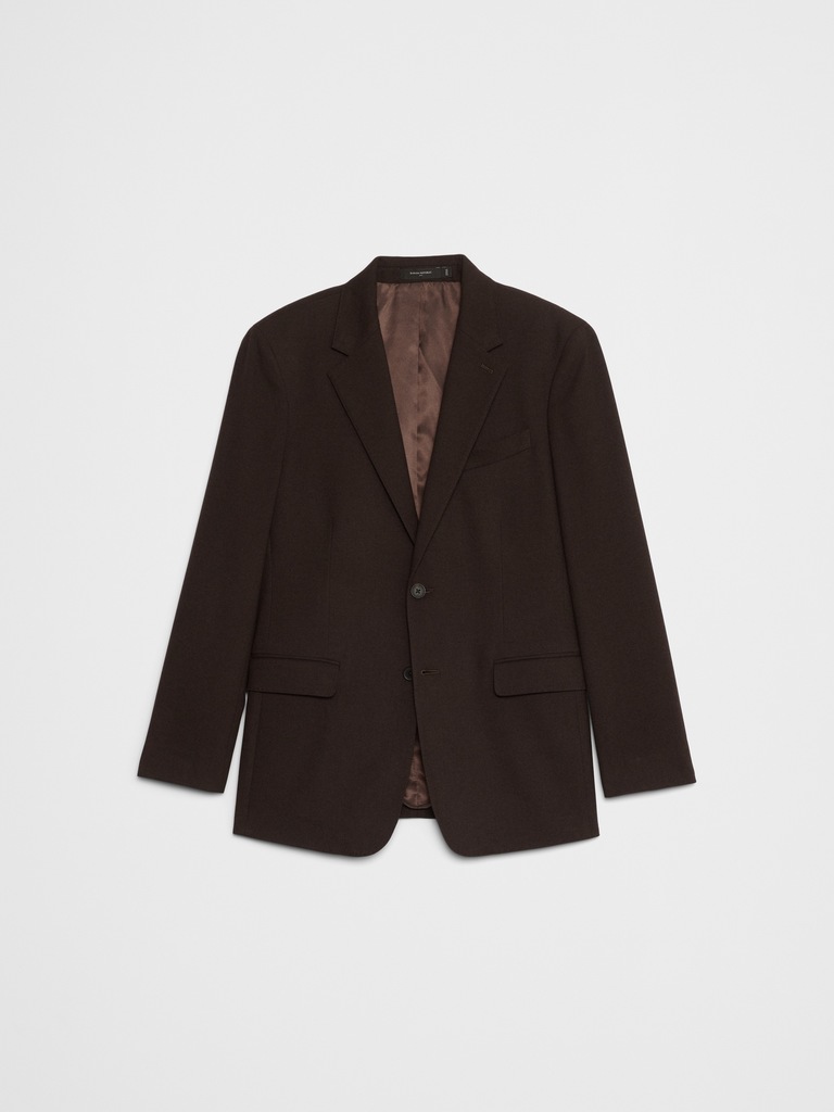 Tailored-Fit Soft Flannel Suit Jacket