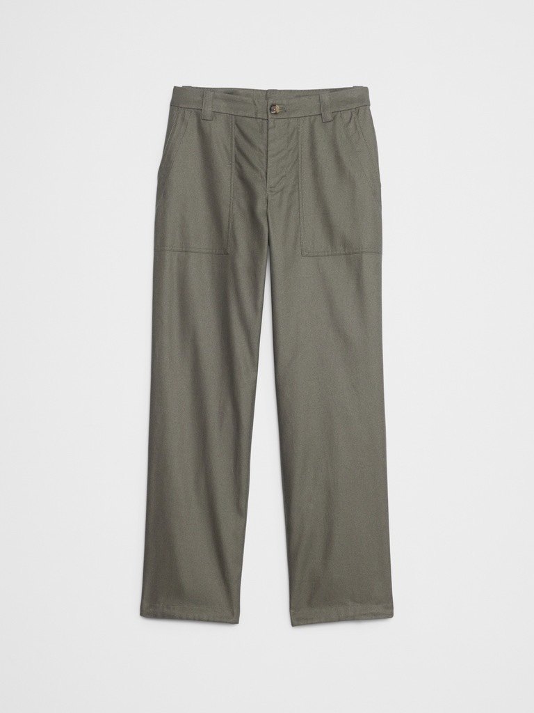 Straight Mid-Rise Utility Pant