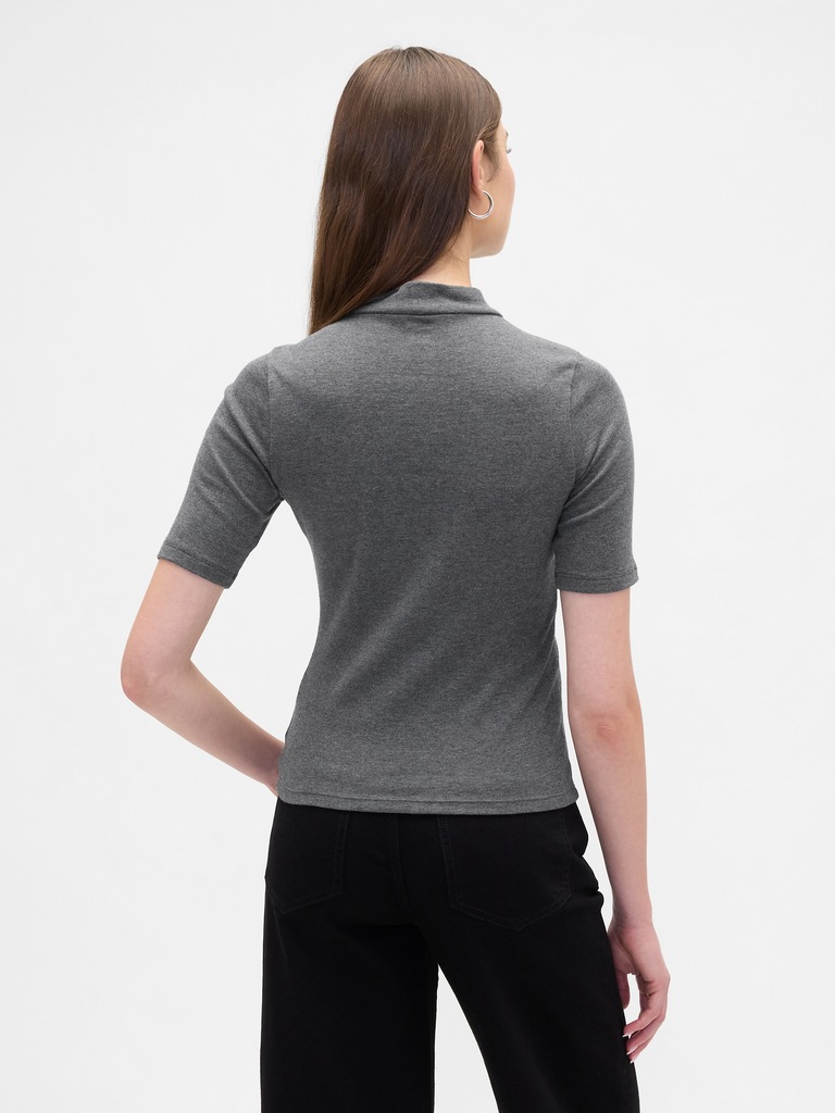 Modern Ribbed Mockneck T-Shirt