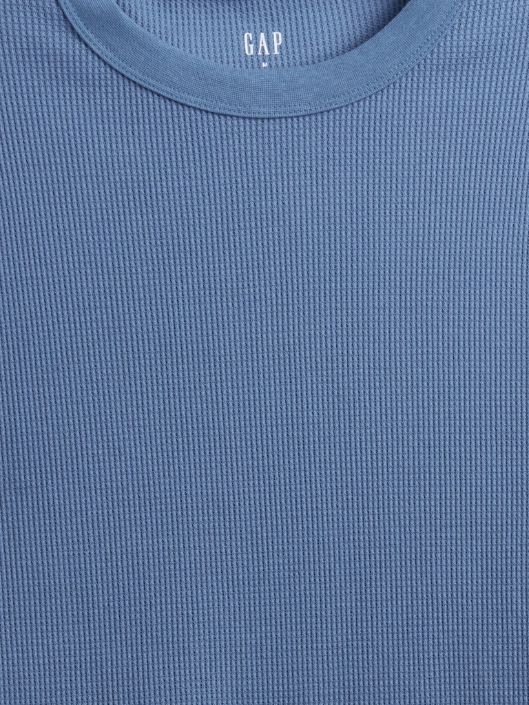 Waffle-Knit Crewneck T-Shirt