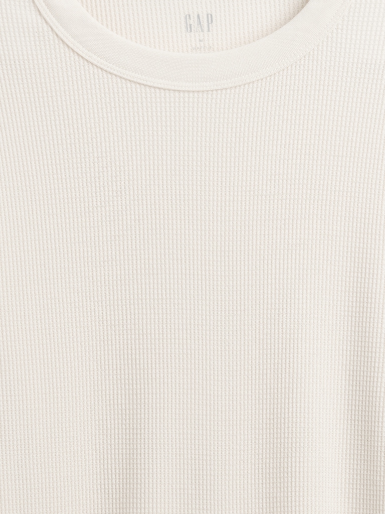 Waffle-Knit Crewneck T-Shirt