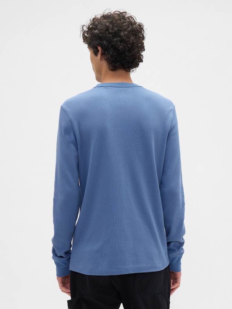 Waffle-Knit Crewneck T-Shirt