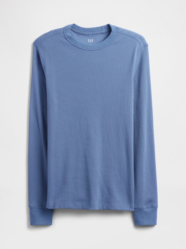 Waffle-Knit Crewneck T-Shirt