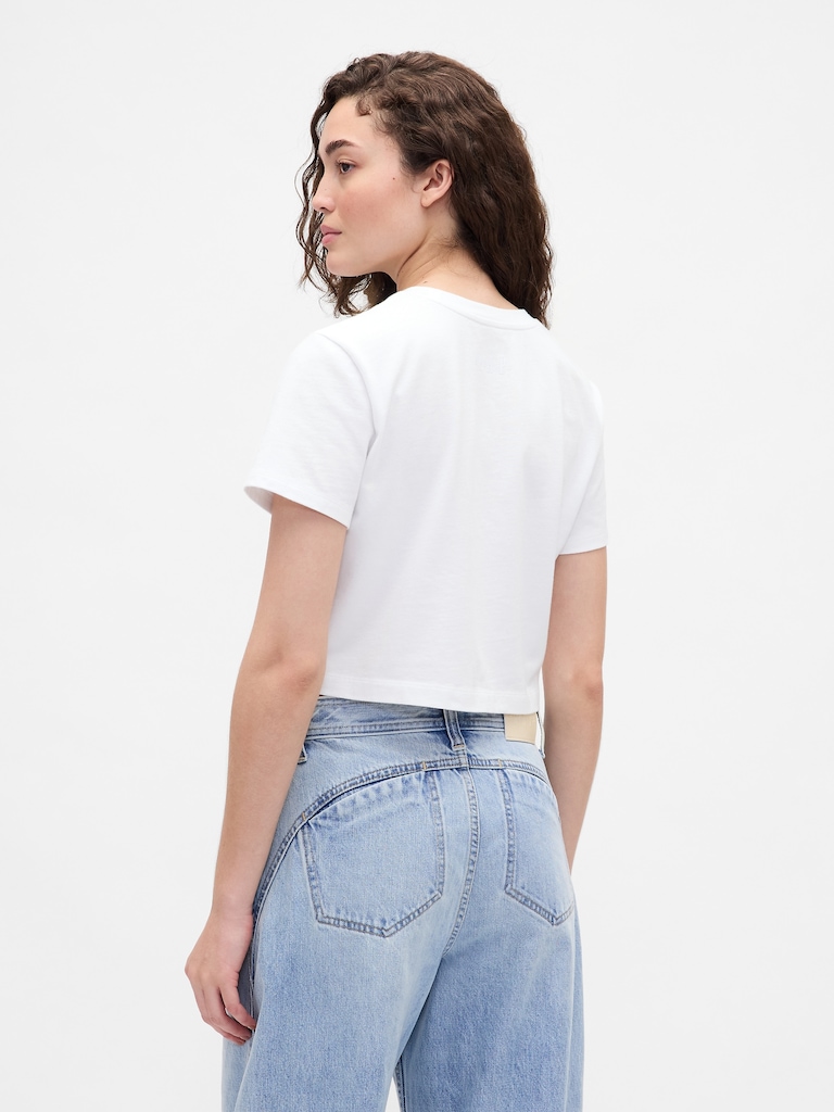 Gap × BÉIS Organic Cotton VintageSoft Crop Graphic T-Shirt