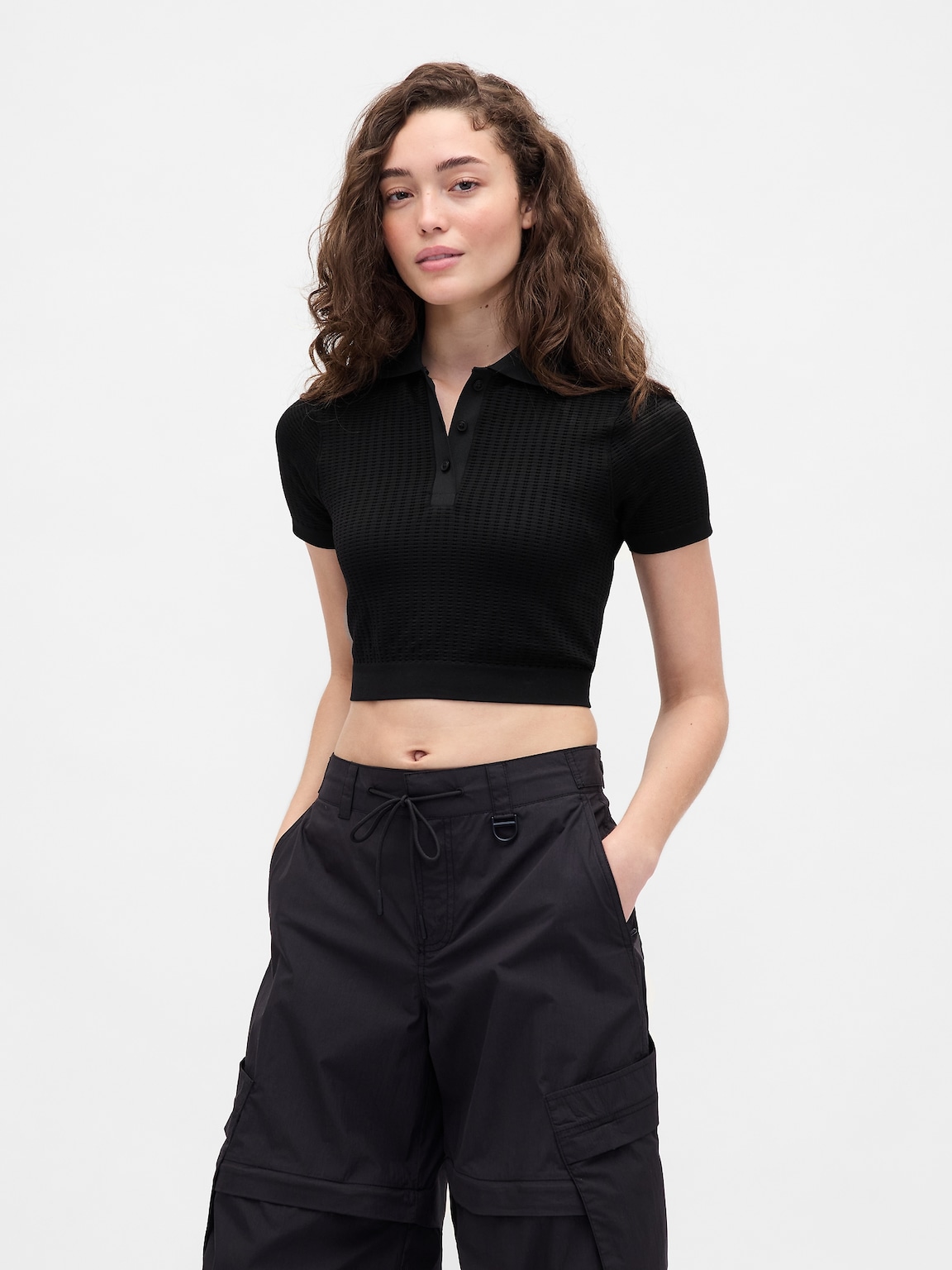Gap × BÉIS Seamless Crop Polo Shirt