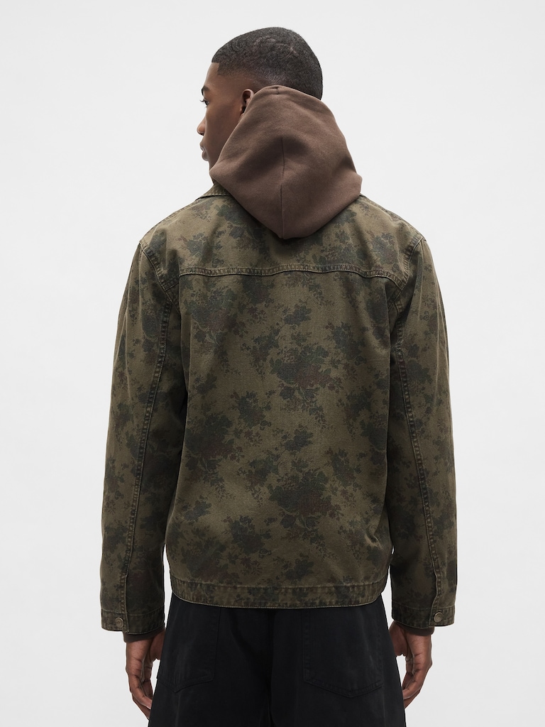 Floral Canvas Denim Overshirt
