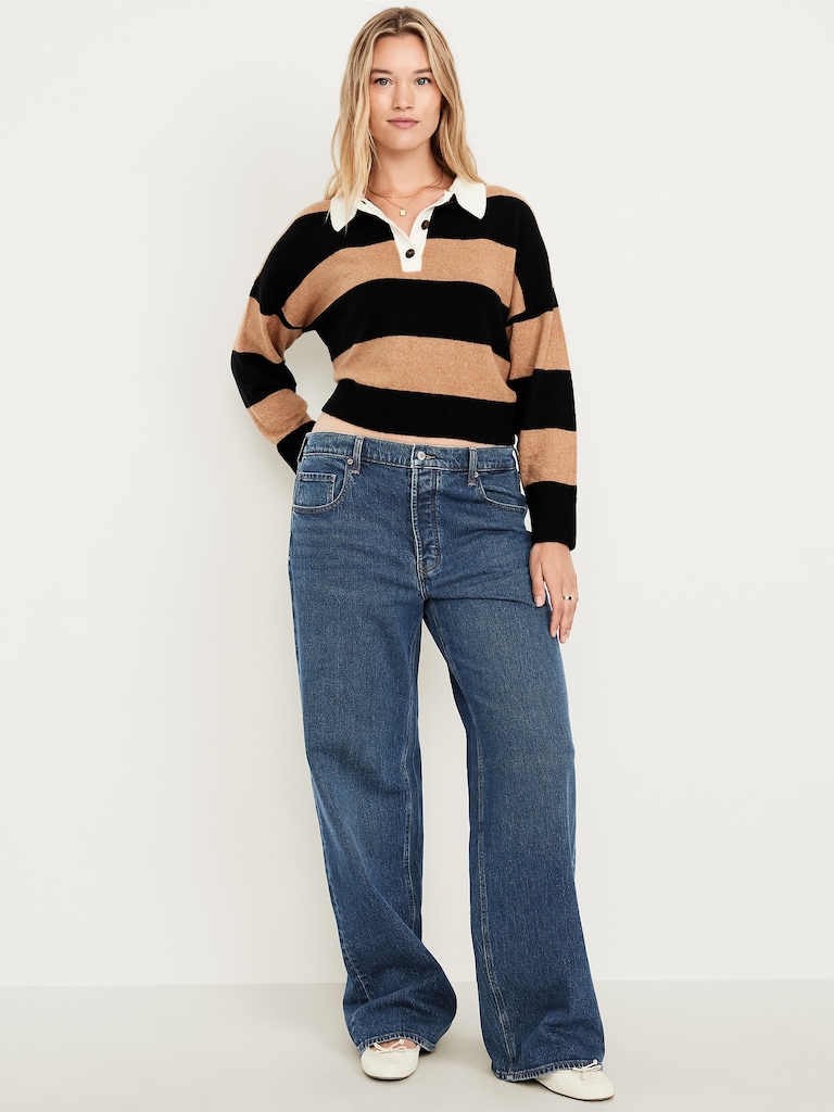 Low-Rise Slouchy Wide-Leg Jeans
