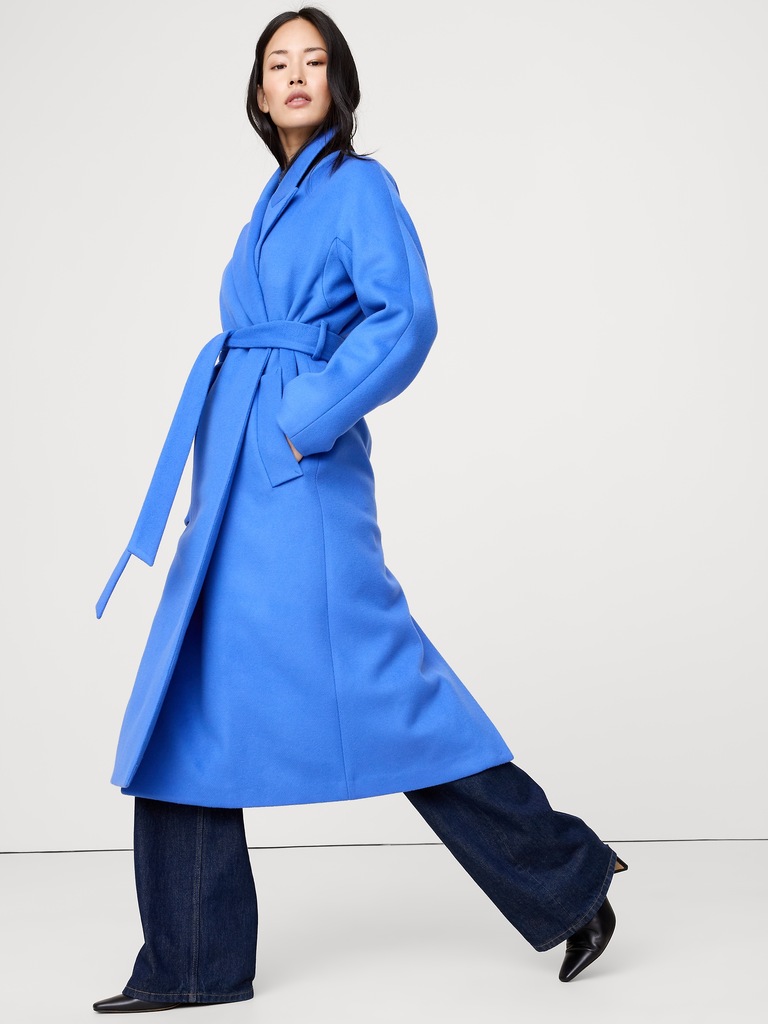 Italian Wool-Cashmere Wrap Coat
