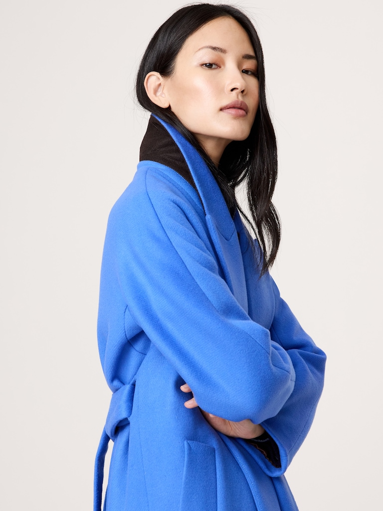 Italian Wool-Cashmere Wrap Coat