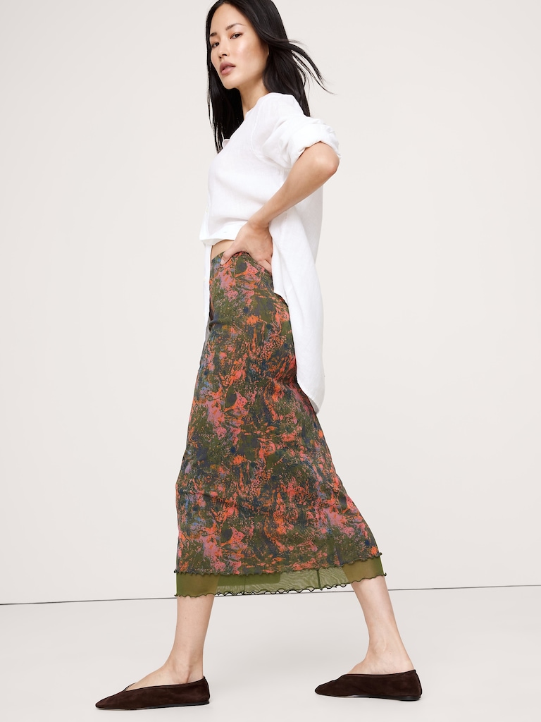 Mesh Midi Skirt
