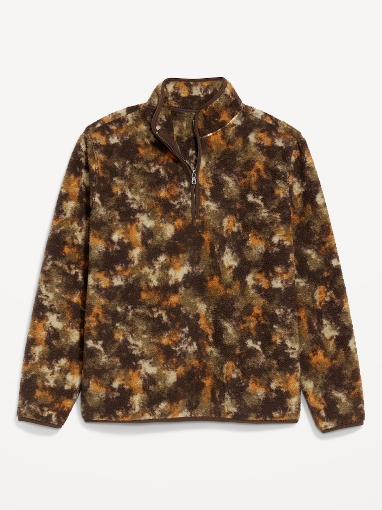 Printed Sherpa Quarter-Zip Pullover