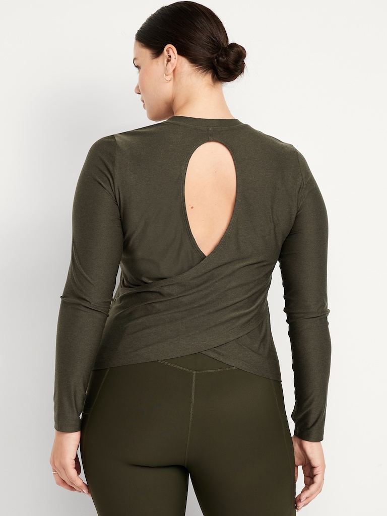 CloudMotion Keyhole Wrap Back Top