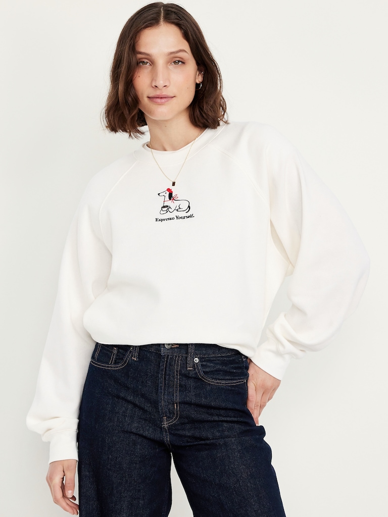 SoComfy Oversized Graphic Raglan Sweatshirt