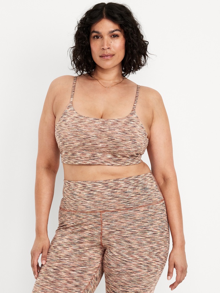Light Support Space-Dye Racerback Sports Bra