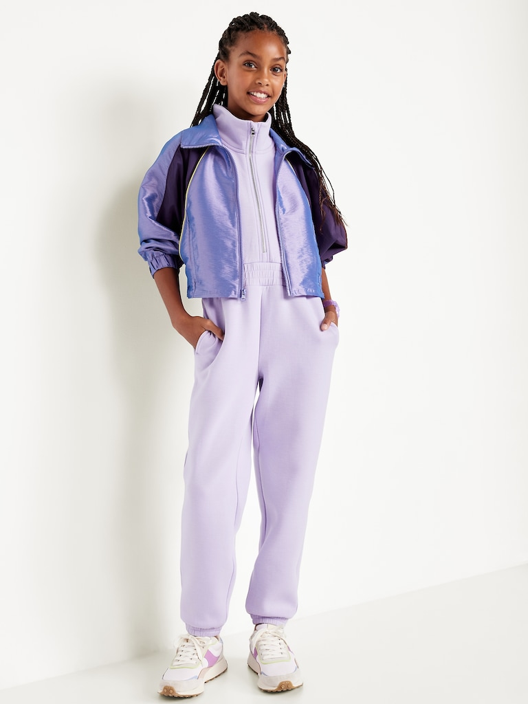 Bounce Fleece Sleeveless Zip-Front Jumpsuit for Girls