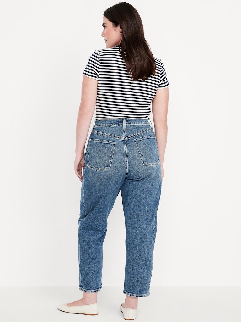 High-Waisted Barrel Ankle Jeans