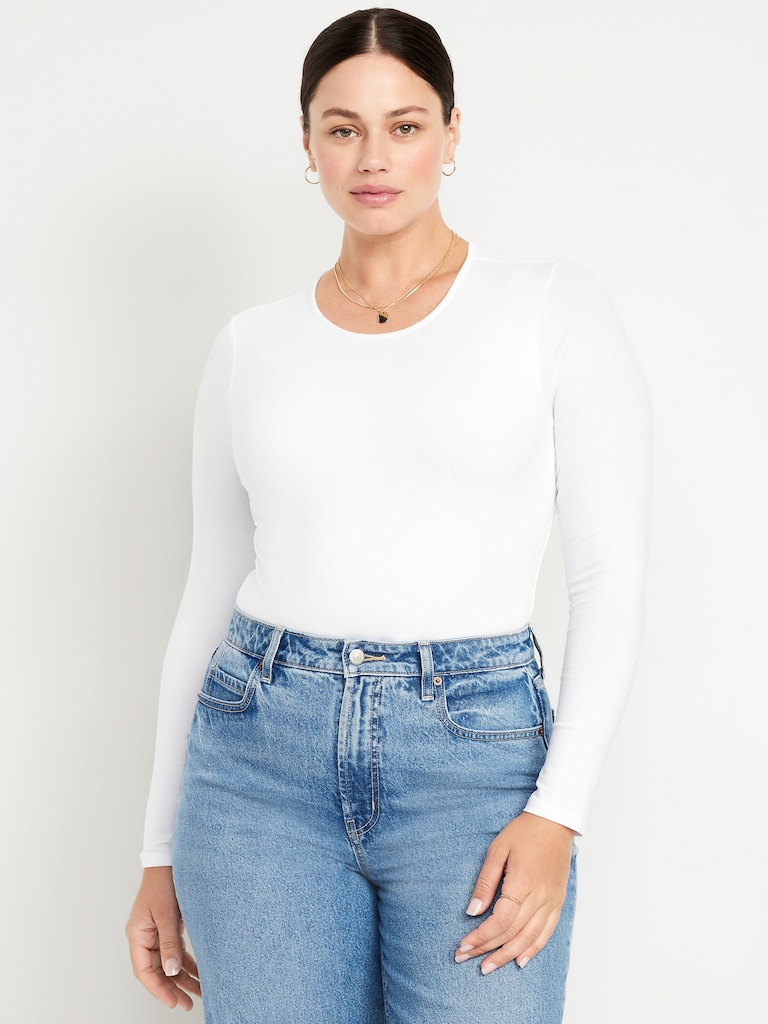 Long-Sleeve Crew-Neck Bodysuit