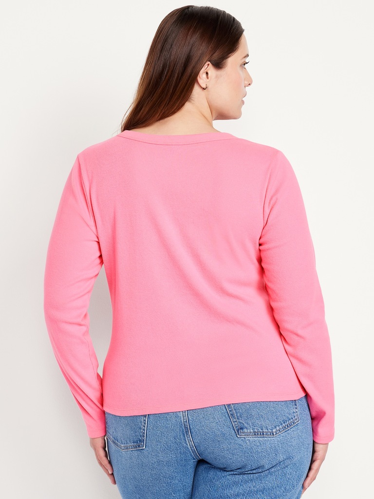 Cozy Snug Long-Sleeve V-Neck T-Shirt
