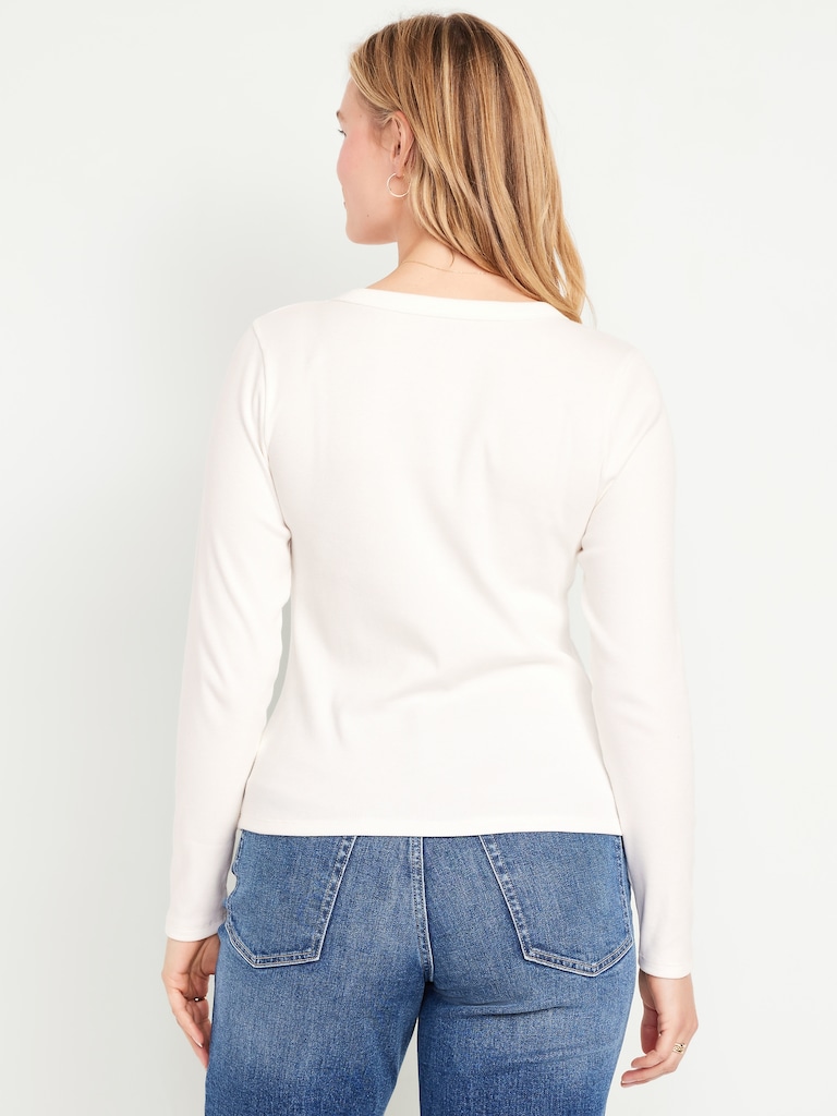 Cozy Snug Long-Sleeve V-Neck T-Shirt