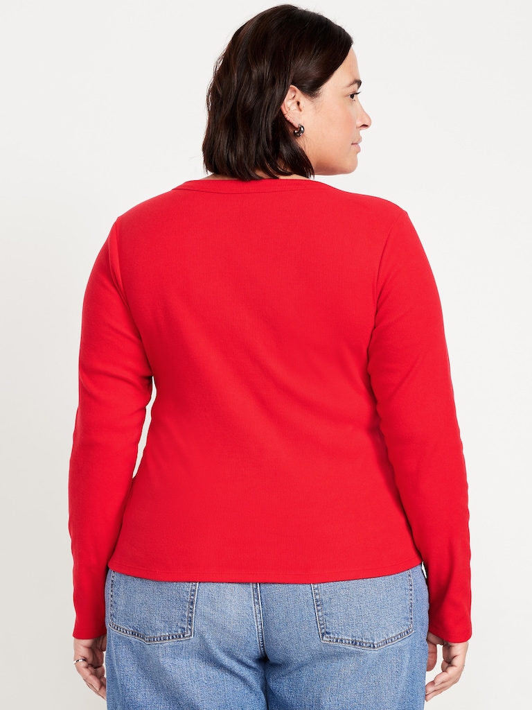 Cozy Snug Long-Sleeve V-Neck T-Shirt