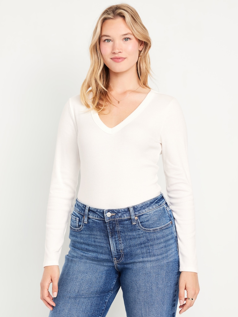 Cozy Snug Long-Sleeve V-Neck T-Shirt