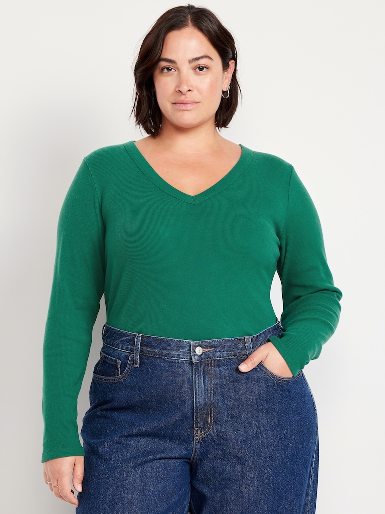 Cozy Snug Long-Sleeve V-Neck T-Shirt