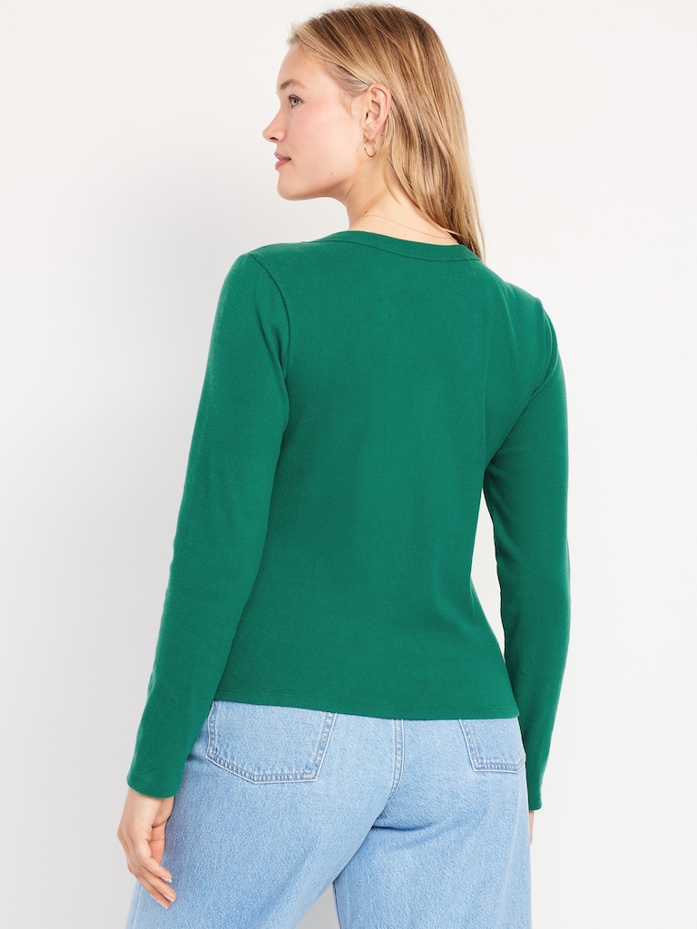 Cozy Snug Long-Sleeve V-Neck T-Shirt