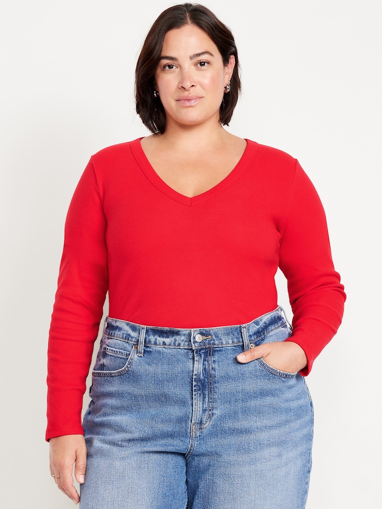 Cozy Snug Long-Sleeve V-Neck T-Shirt