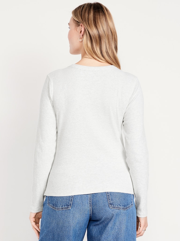Cozy Snug Long-Sleeve V-Neck T-Shirt