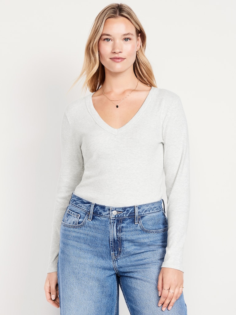 Cozy Snug Long-Sleeve V-Neck T-Shirt